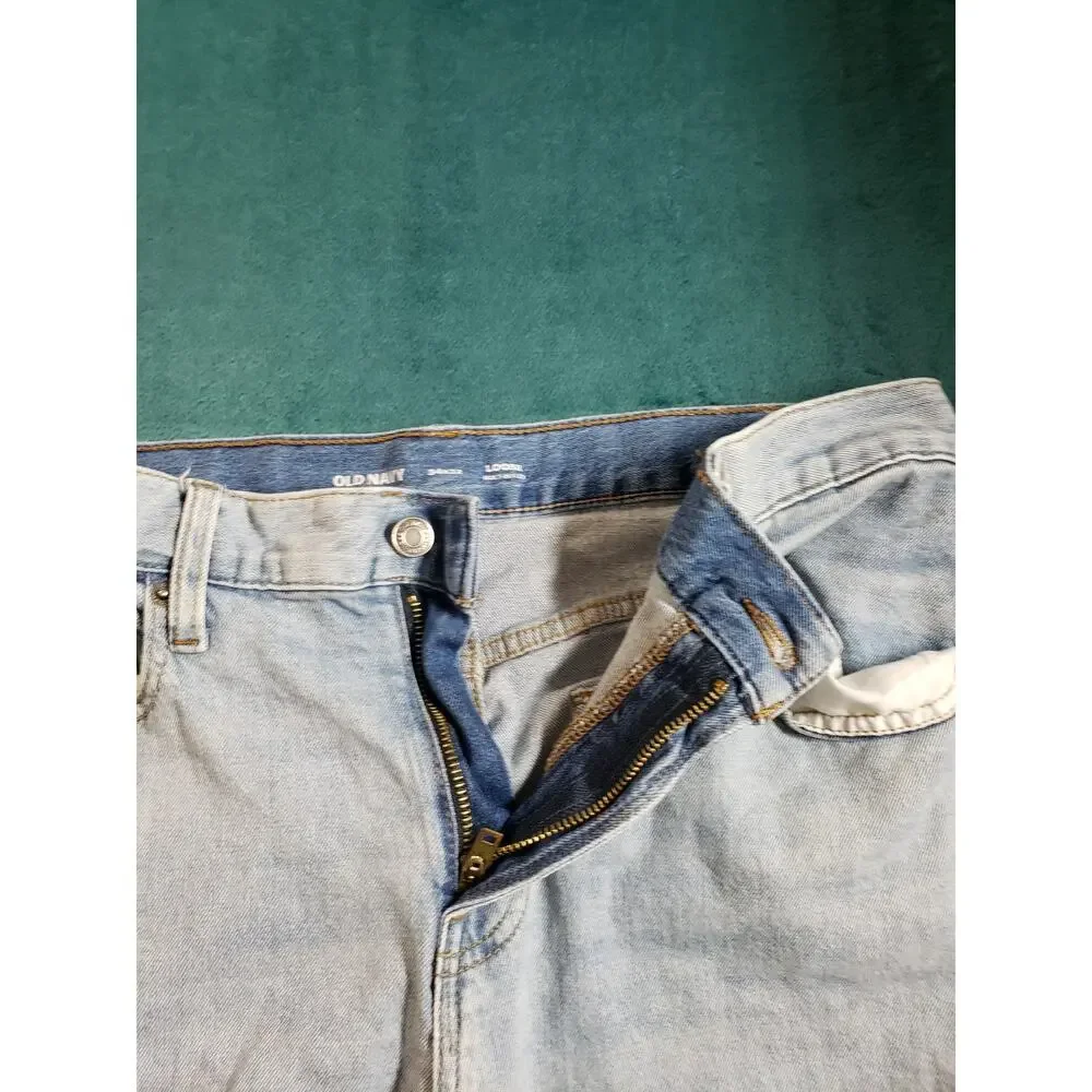Old Navy Jeans Size 34x32 Mens Blue Pants Stretch Denim Mid Rise Loose Straight